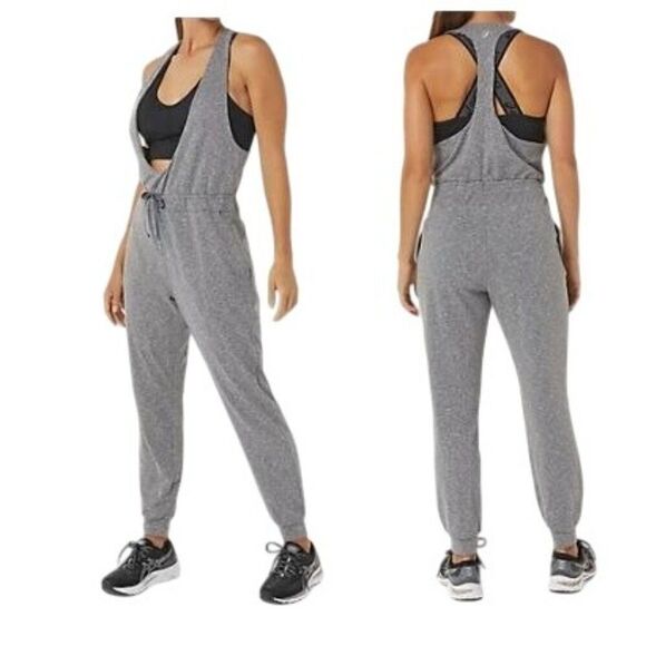 ASICS WOMEN'S THE NEW STRONG rePURPOSED JUMPSUIT, Dark Heather Gray, Sz. S - Picture 1 of 13